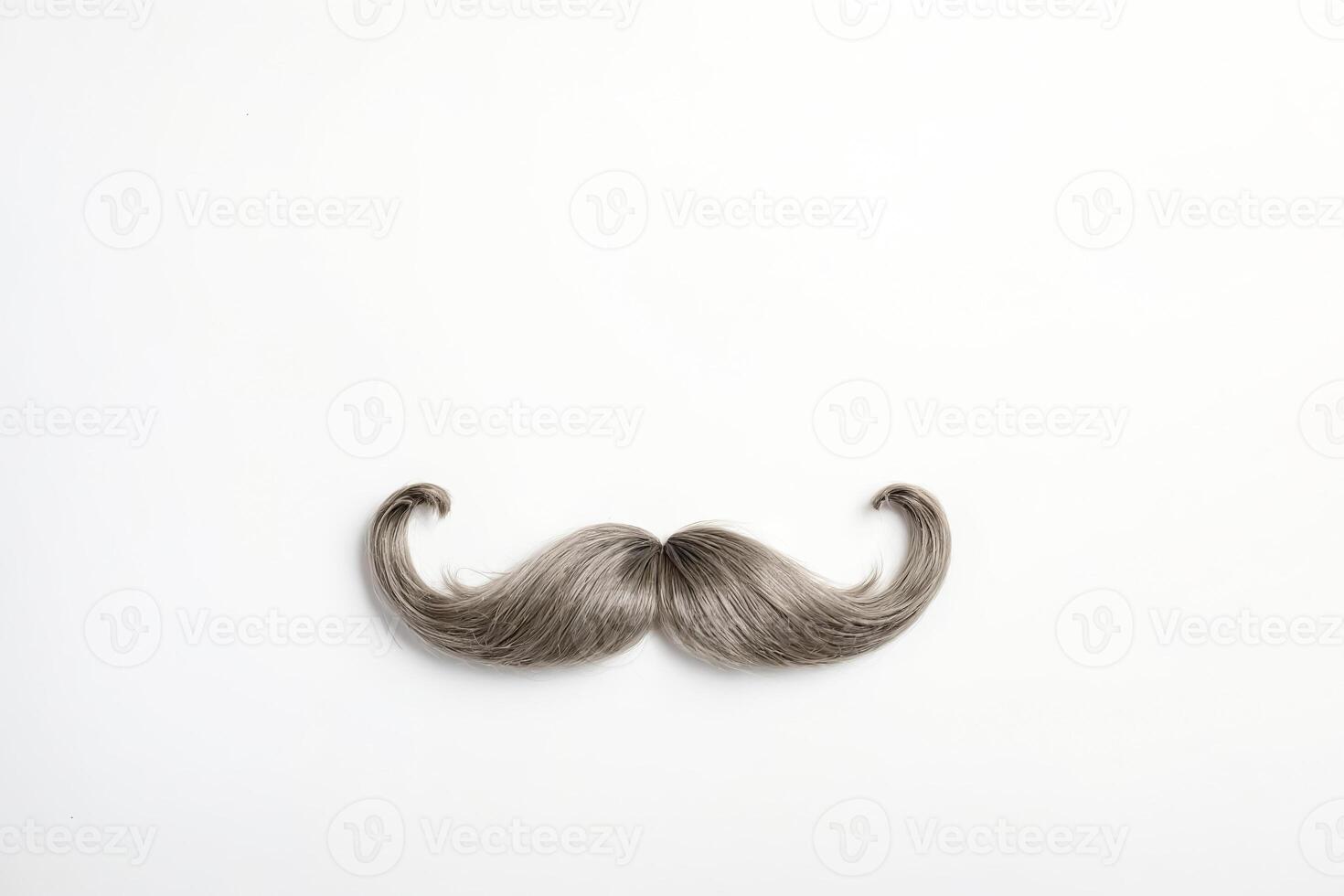 Gray Mustache on White Background photo