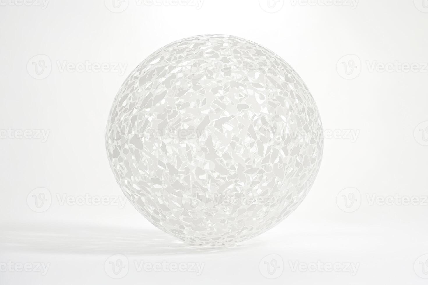 Abstract White Sphere with a Fractal Pattern photo