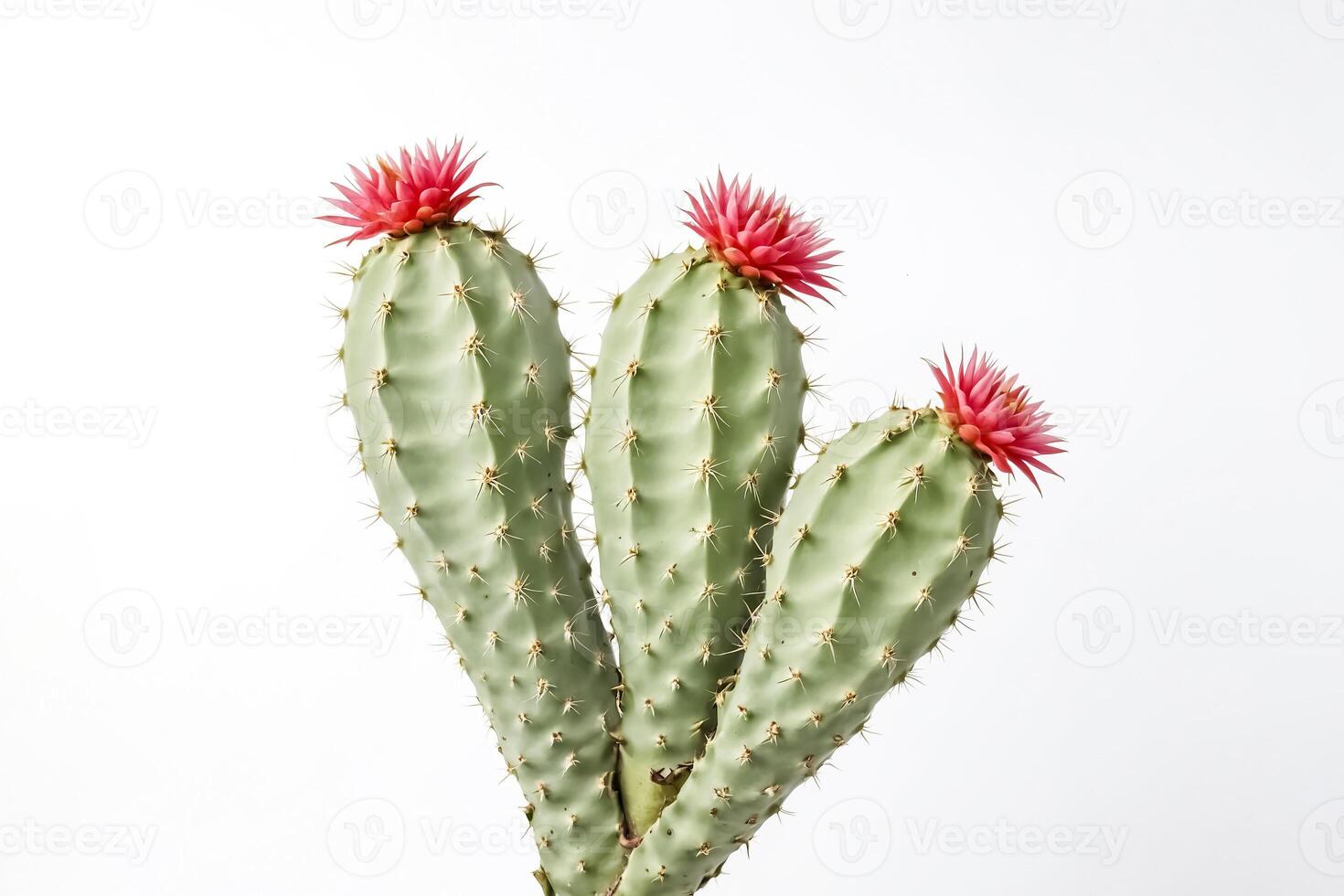 Blooming Cactus on White Background photo