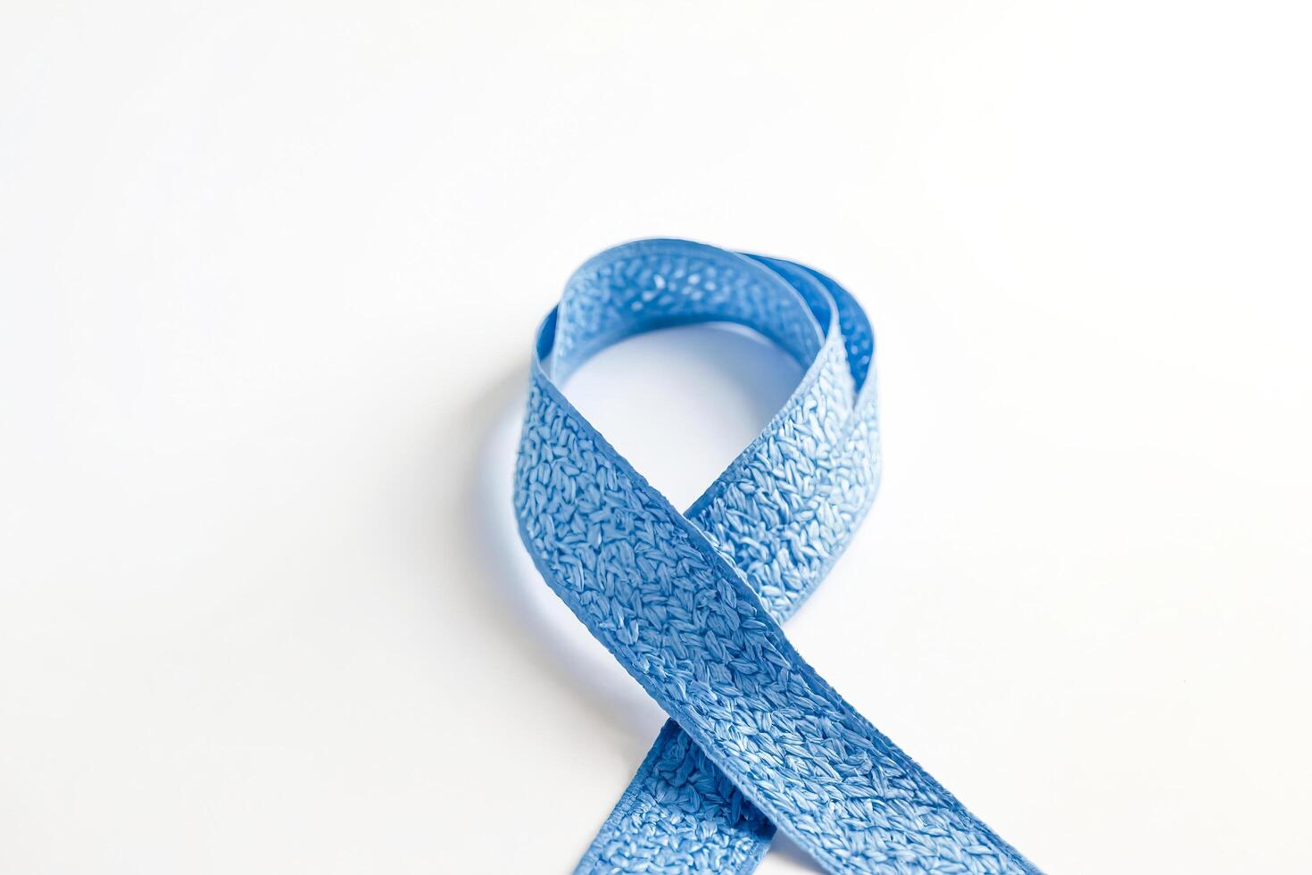 Blue Ribbon on White Background photo