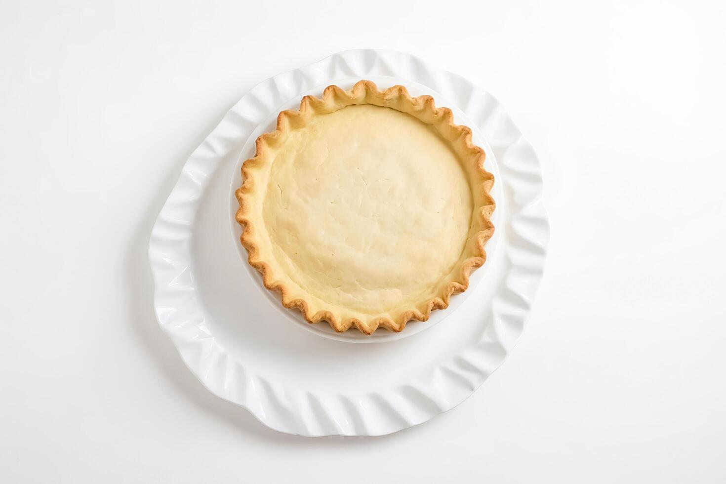 Empty Pie Crust on White Plate photo