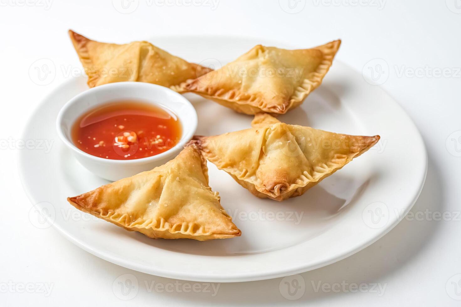 Crispy Fried Wontons with Sweet and Sour Sauce photo