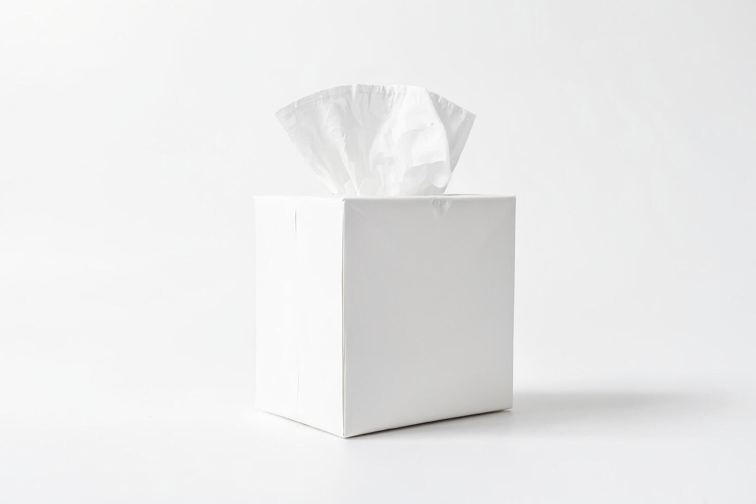 White Tissue Box on White Background photo