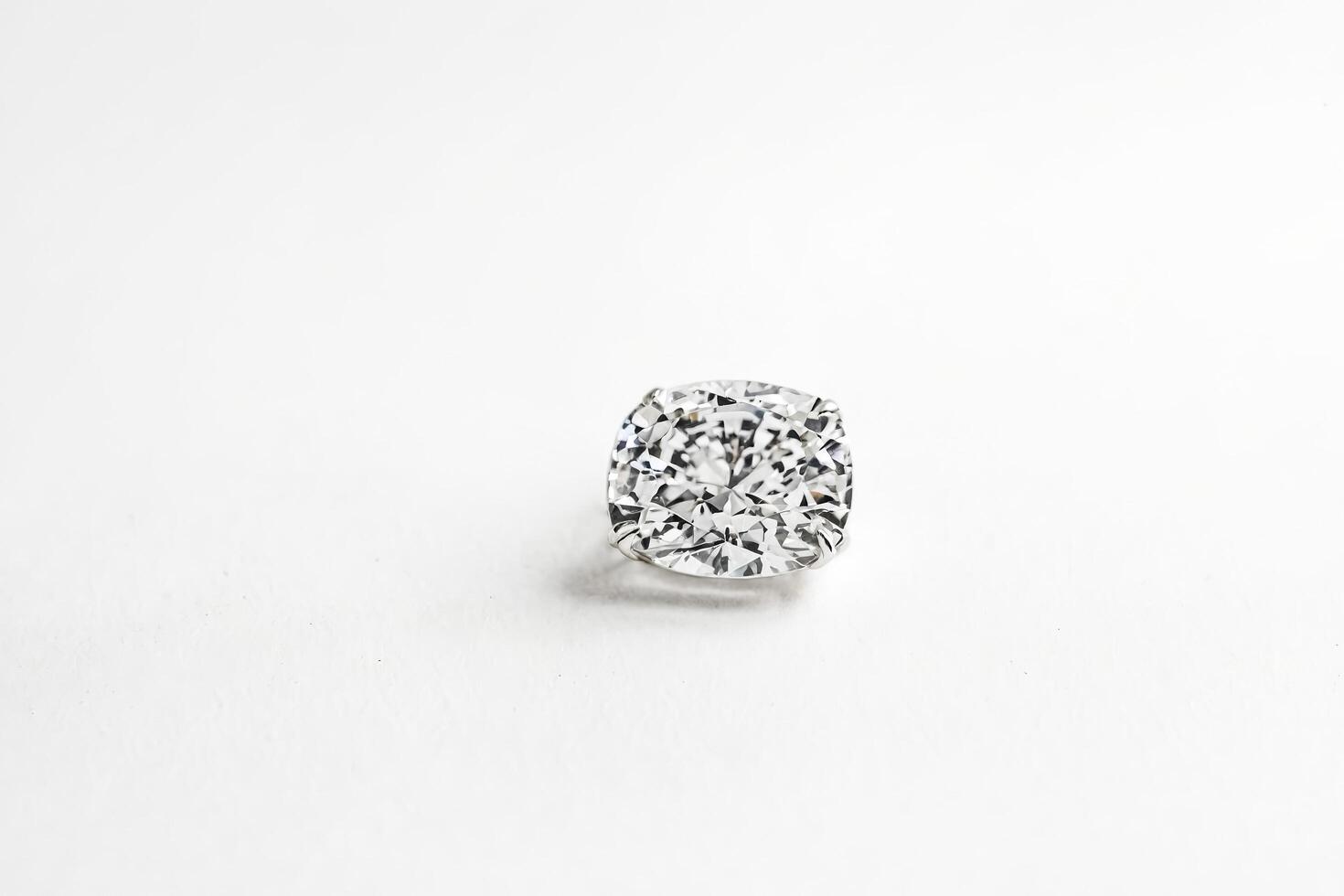 Cushion Cut Diamond on White Background photo