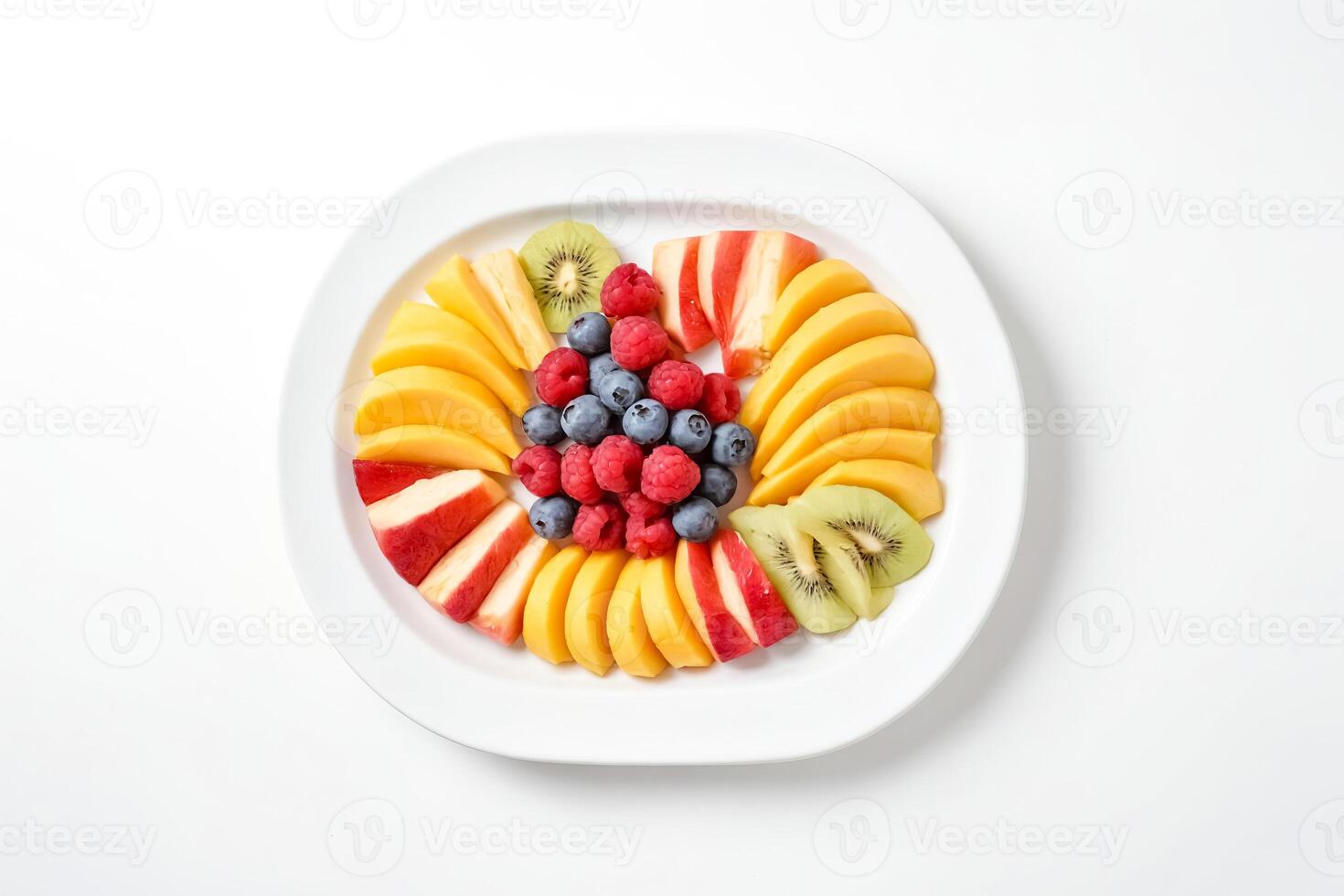 Fruit Salad on a White Plate photo