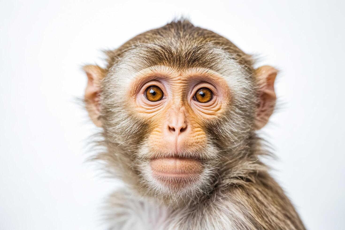 Close-up of a Curious Monkey's Face photo