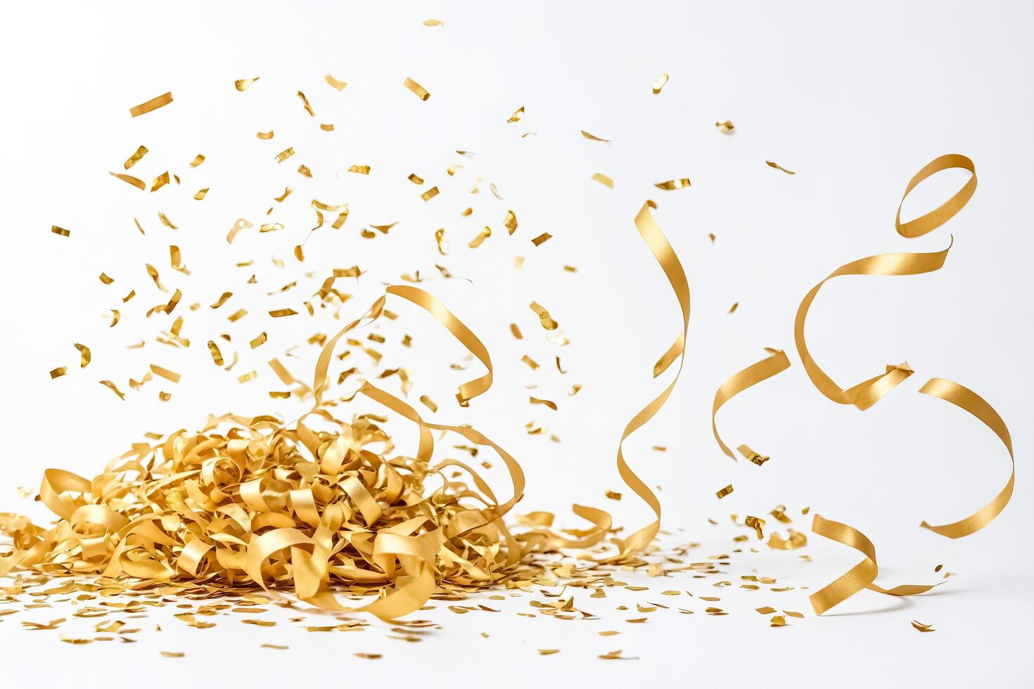 Golden Confetti and Ribbon Explosion photo