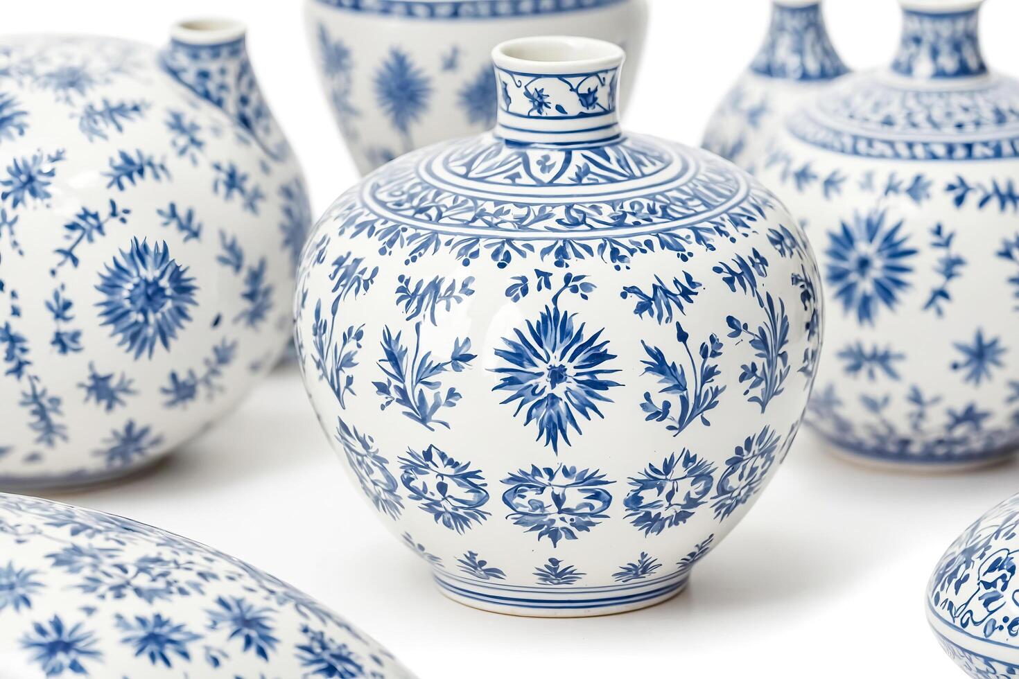 Blue and White Porcelain Vases photo