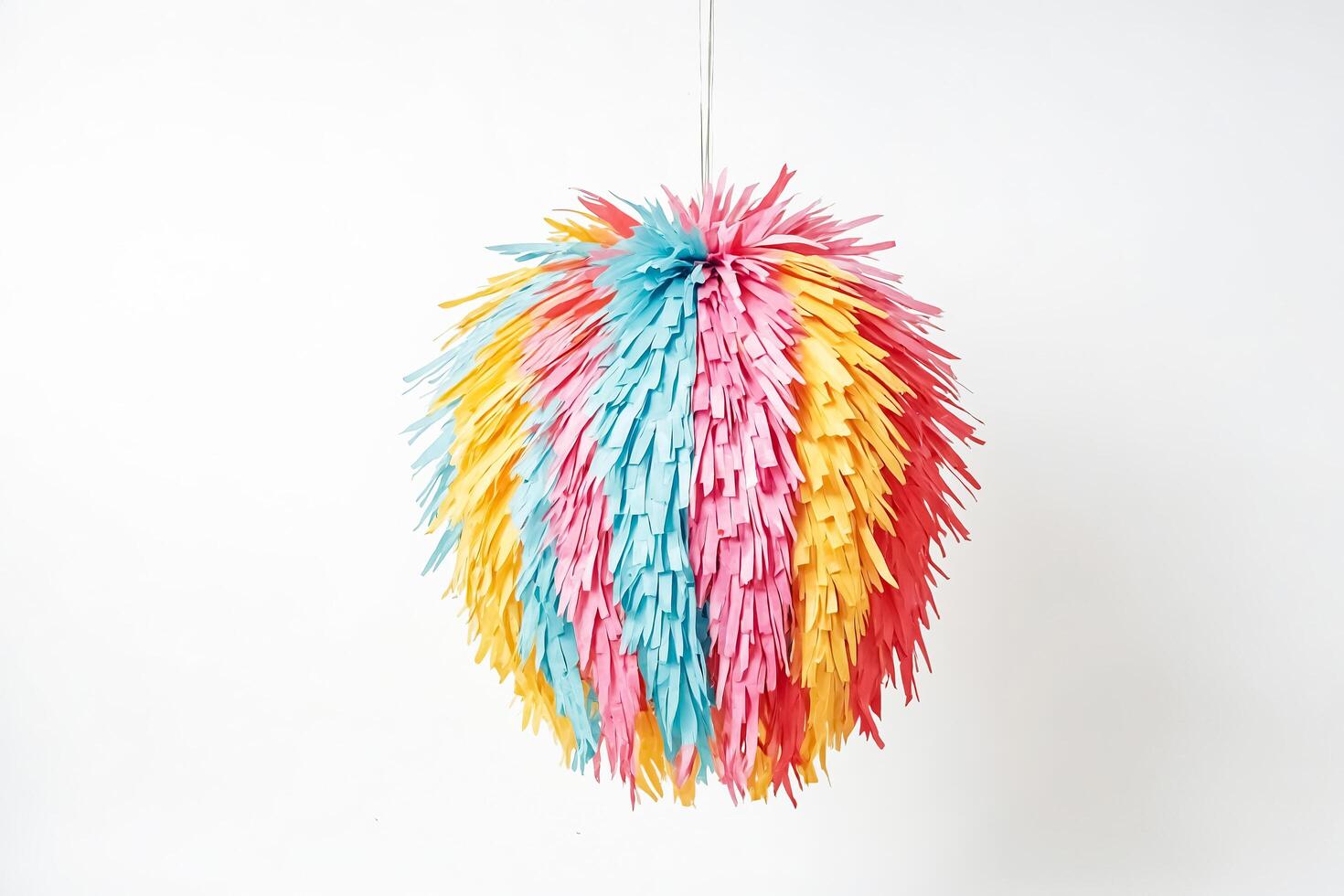 Colorful Paper Pom Pom Hanging Decoration photo