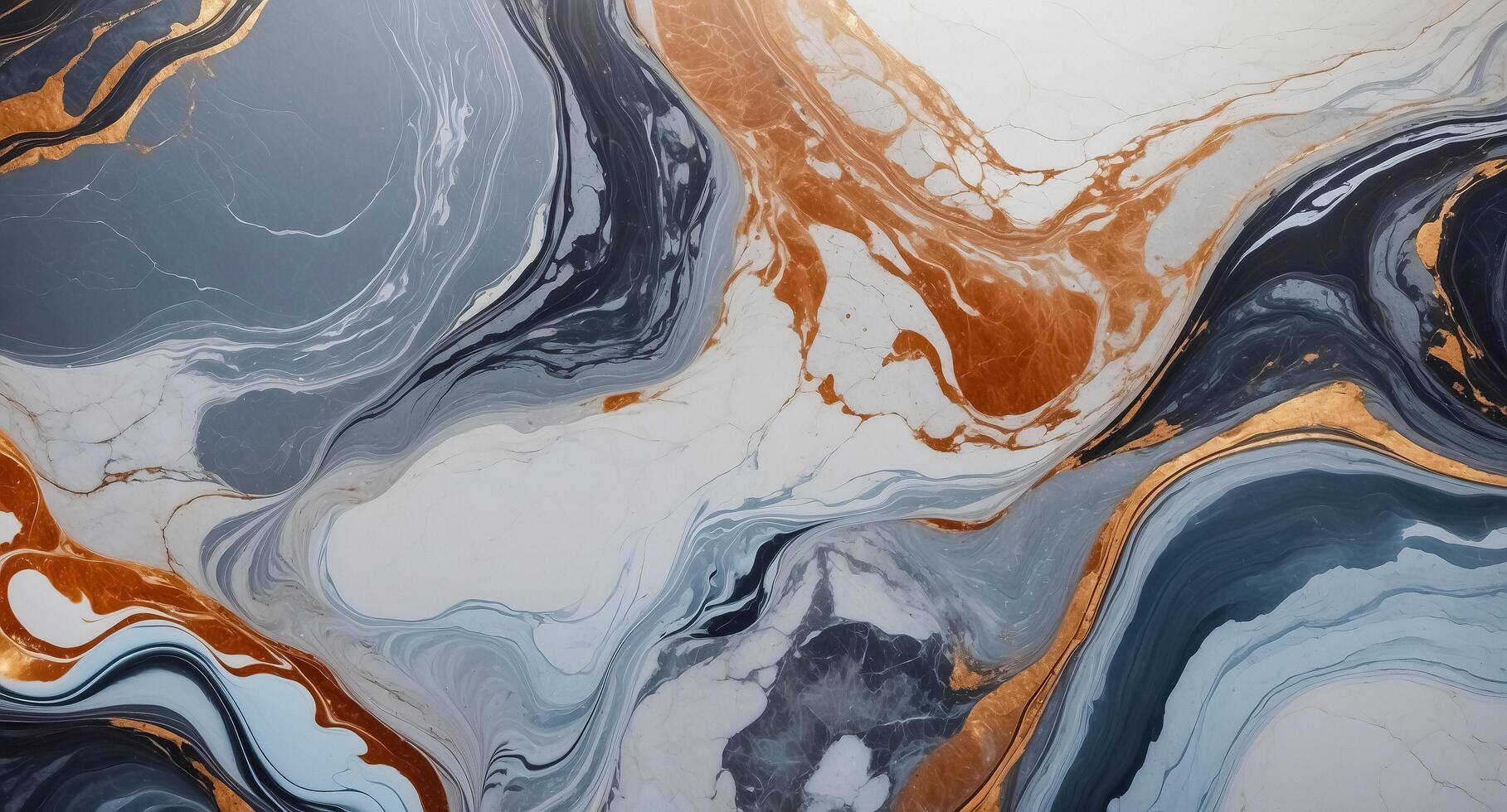 Abstract Swirls of Blue, Black and Gold photo