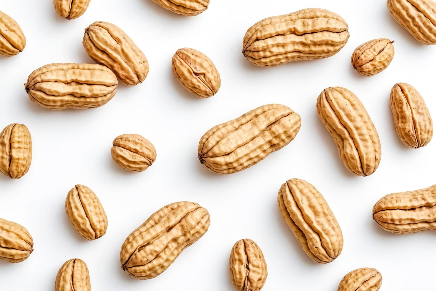Peanuts Scattered on White Background photo