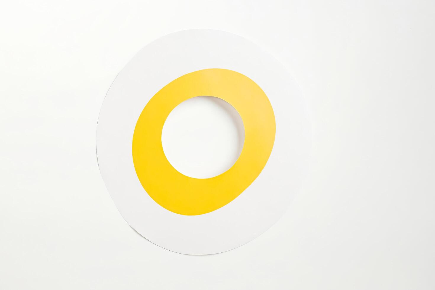 Yellow Circle on White Background photo