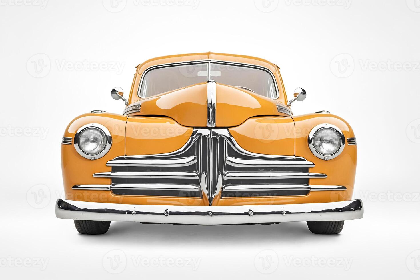 Classic Yellow Car Front View photo