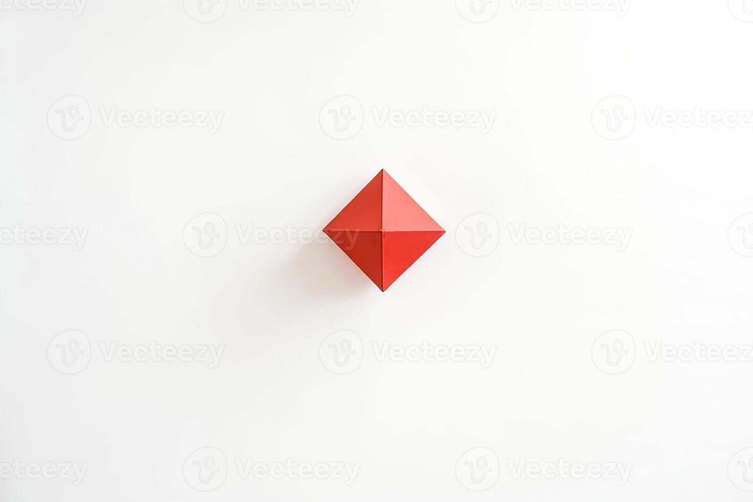 Red Geometric Shape on White Background photo