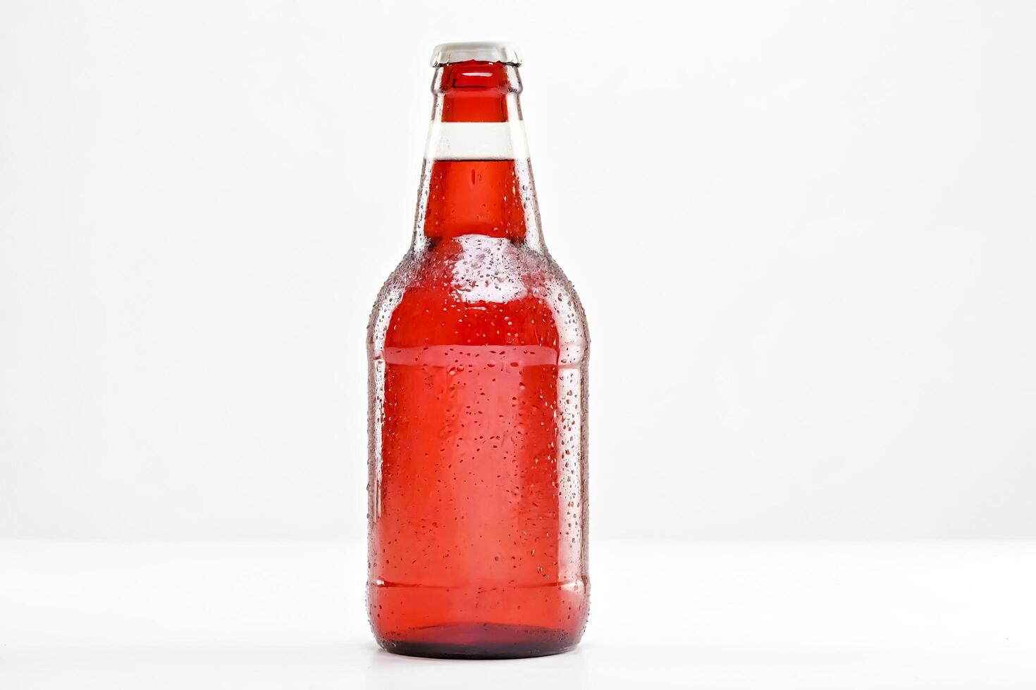 Closeup of a Bottle of Red Liquid photo