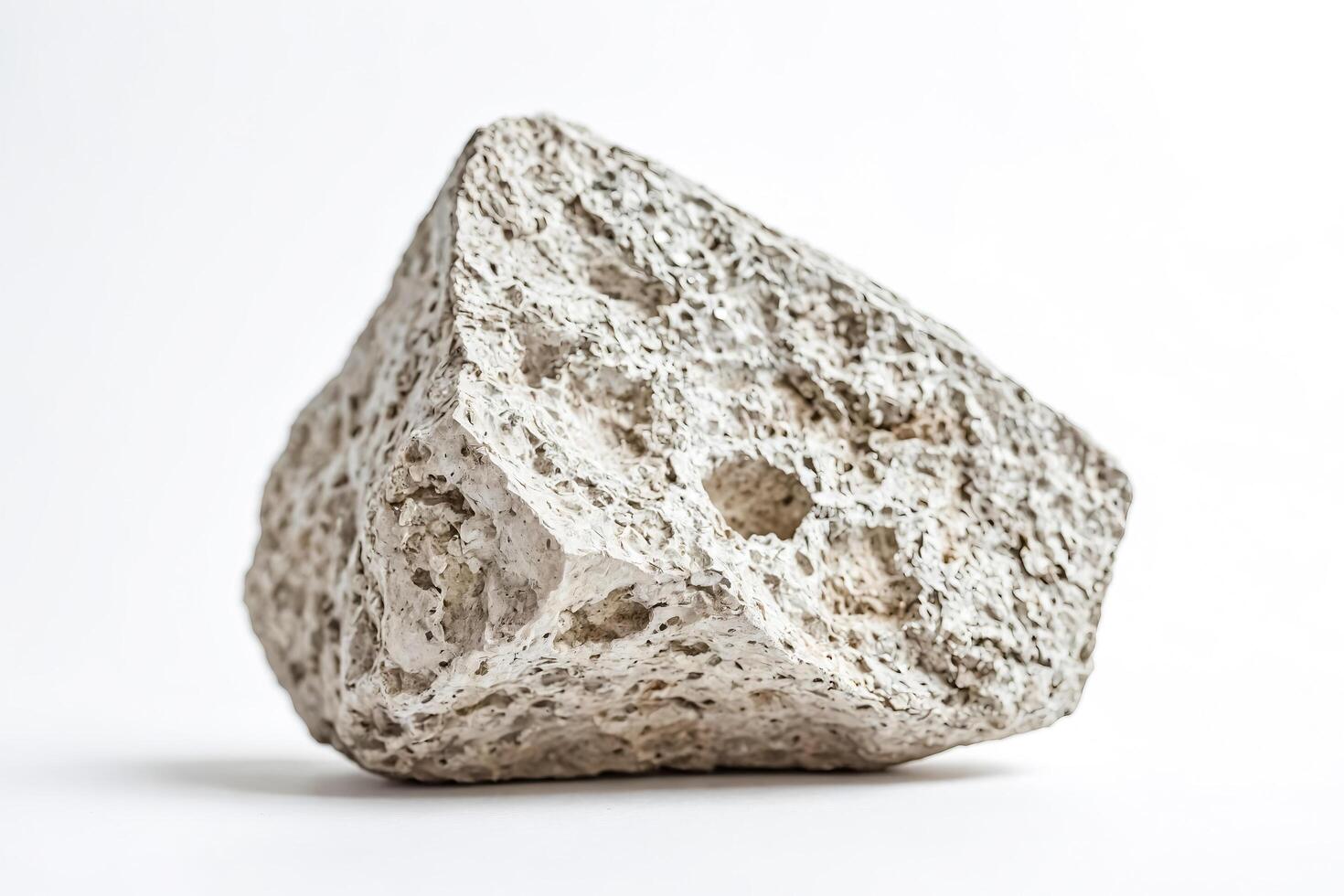 Close-up of a Gray Stone with Holes photo