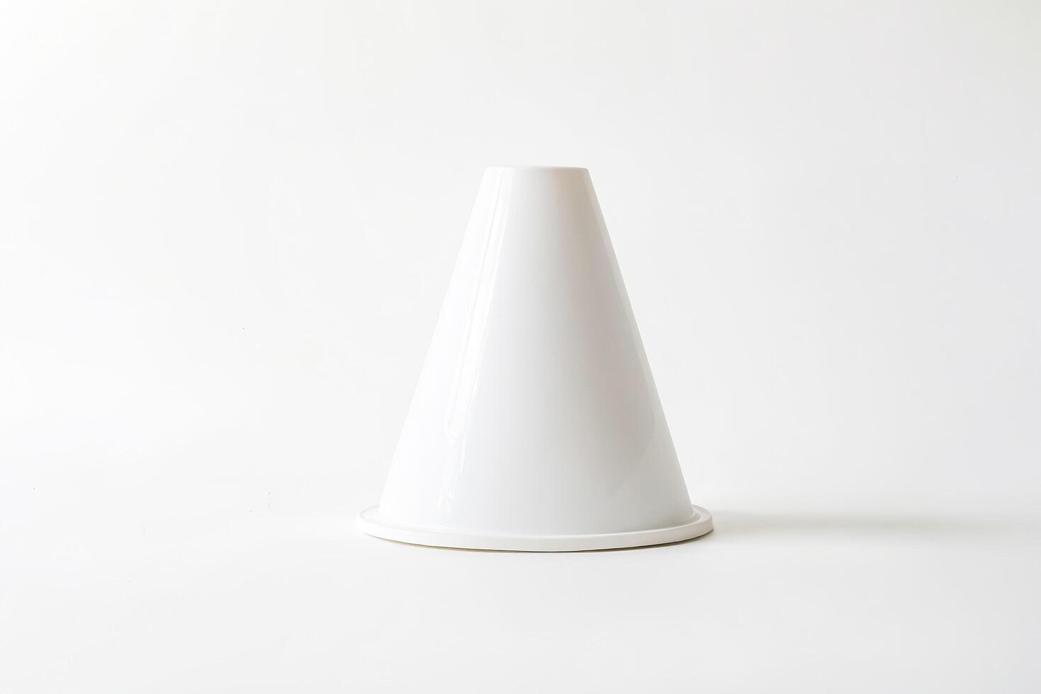 White Ceramic Cone Vase photo