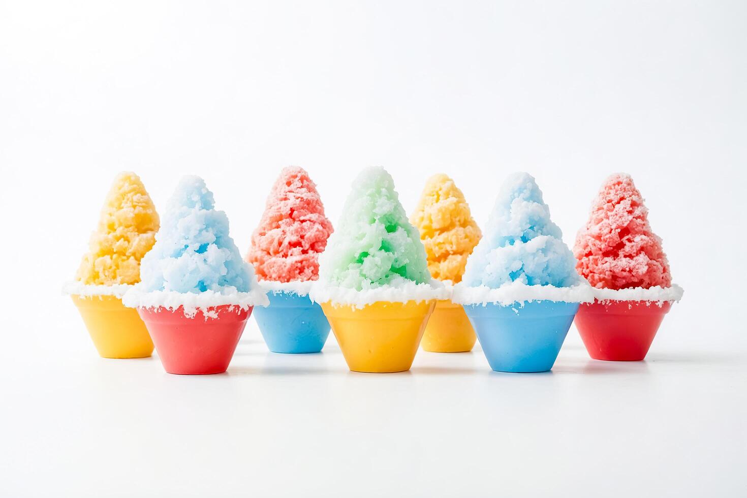 Colorful Shaved Ice in Bowls photo