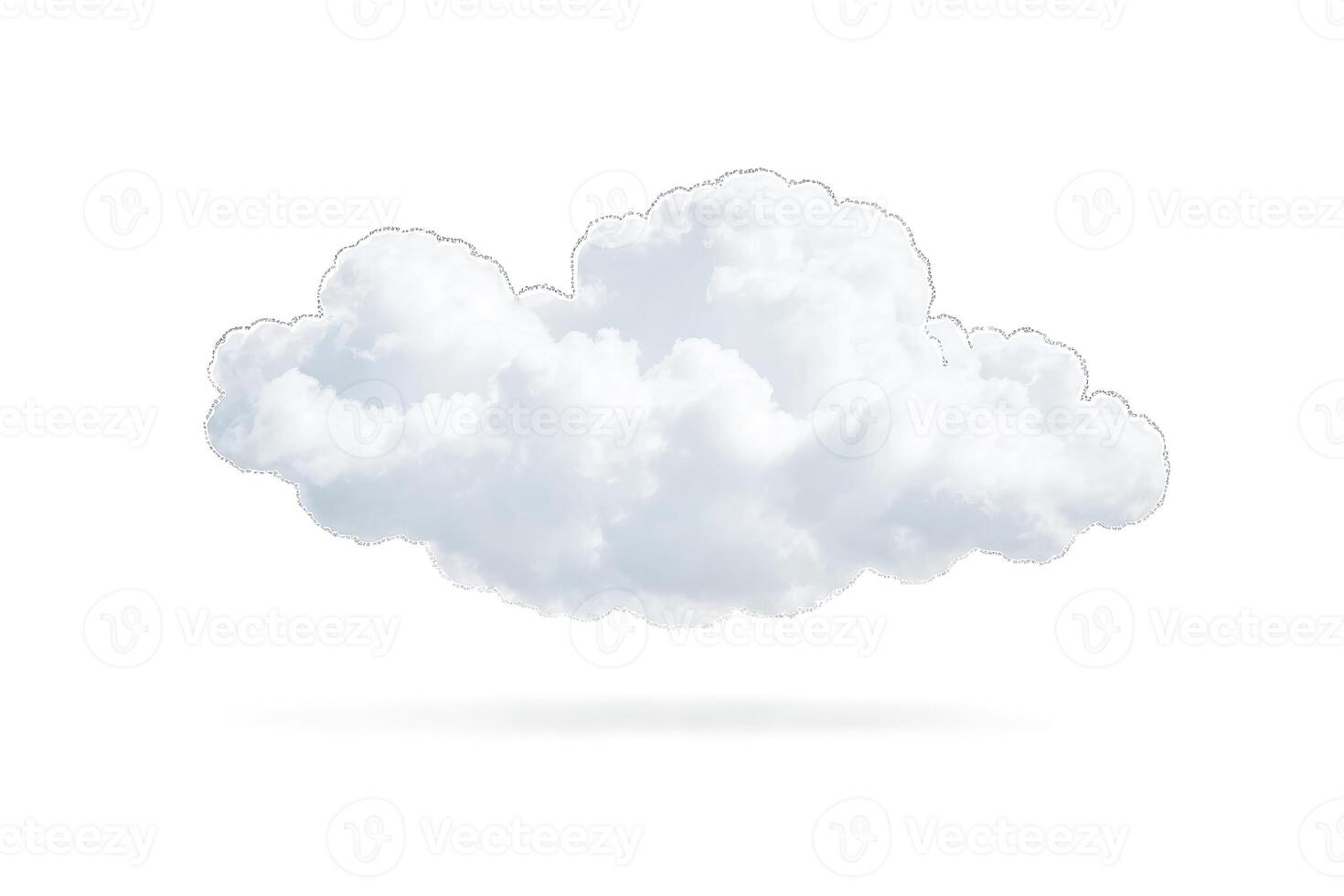 White fluffy cloud isolated on white background photo