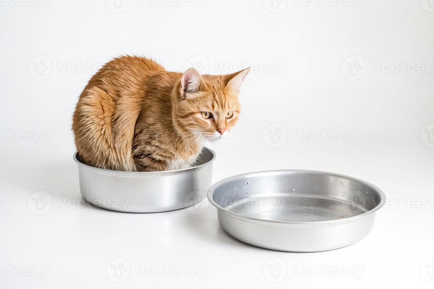 Ginger Cat Stuck in a Pot photo