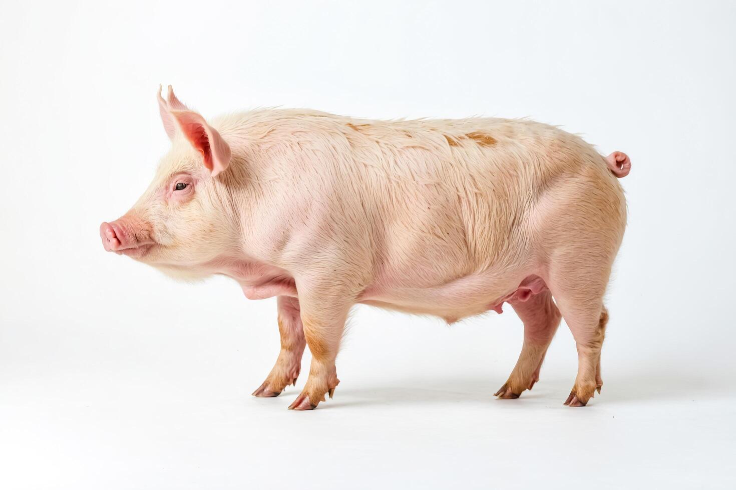 Piglet Standing on White Background photo
