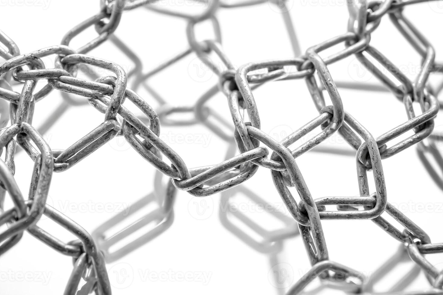 Abstract silver chain macro photo