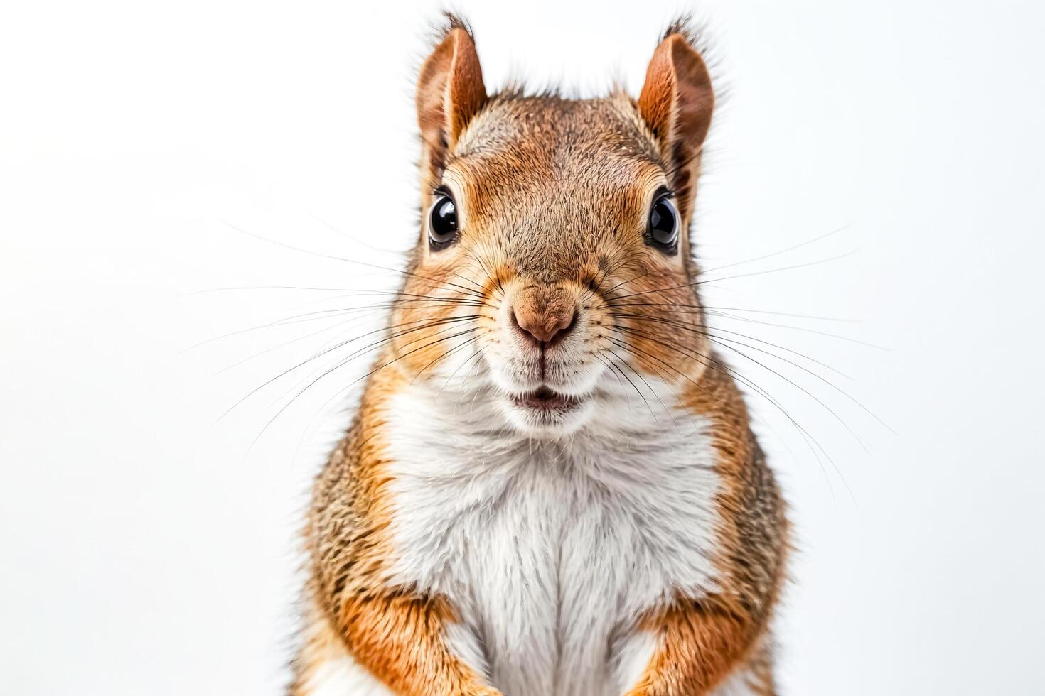 Squirrel Portrait with Big Eyes and Whiskers photo