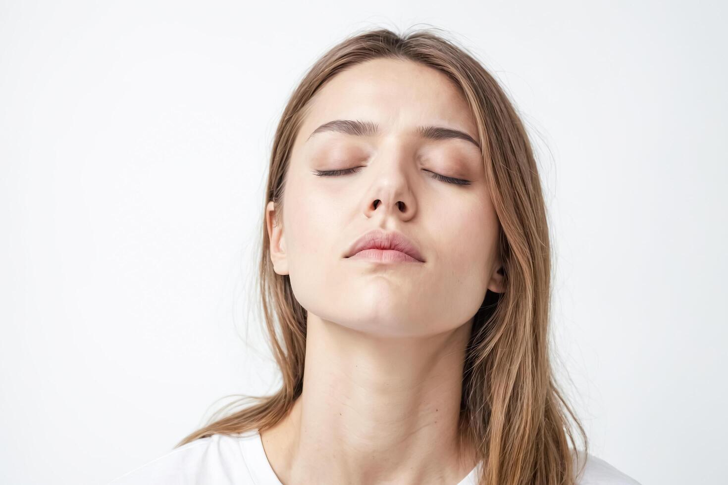Portrait of a woman with closed eyes photo