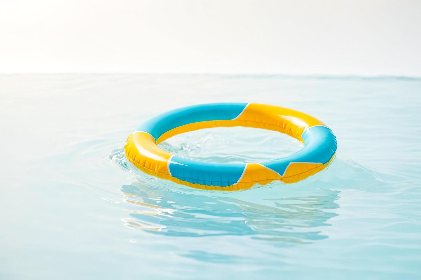 Inflatable ring in the water photo