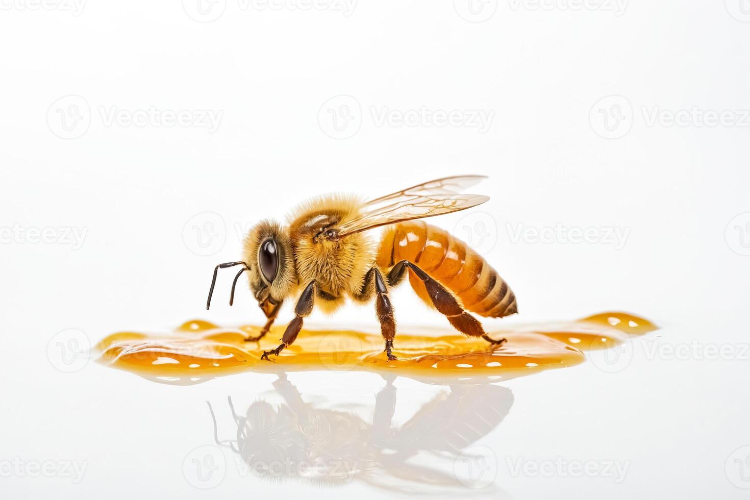 Honey Bee in a Pool of Honey photo