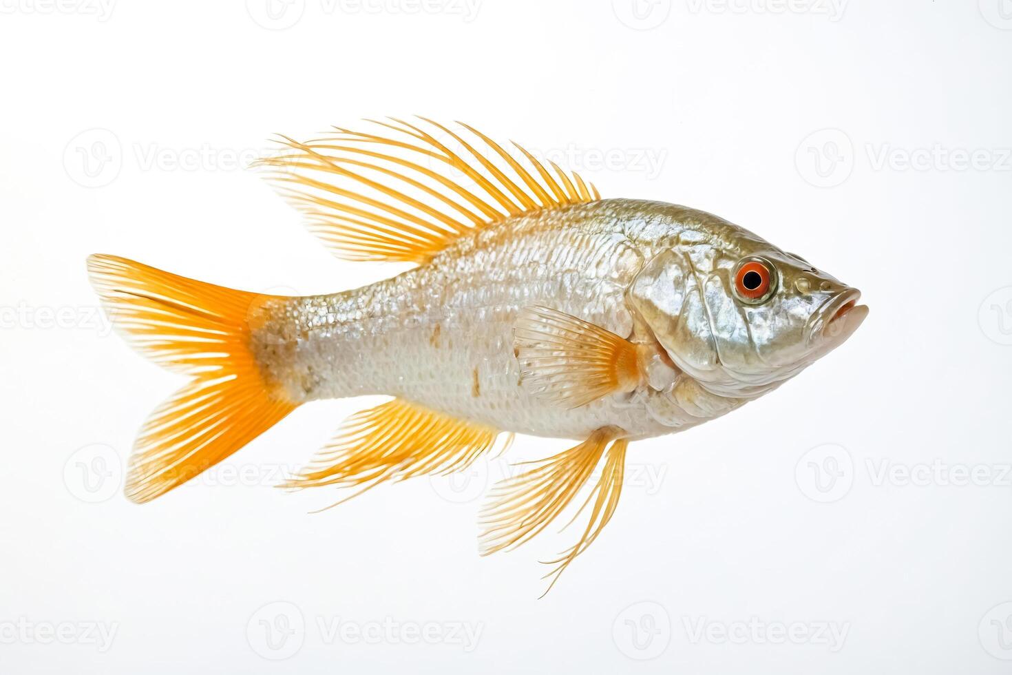 Golden Fish on White Background photo