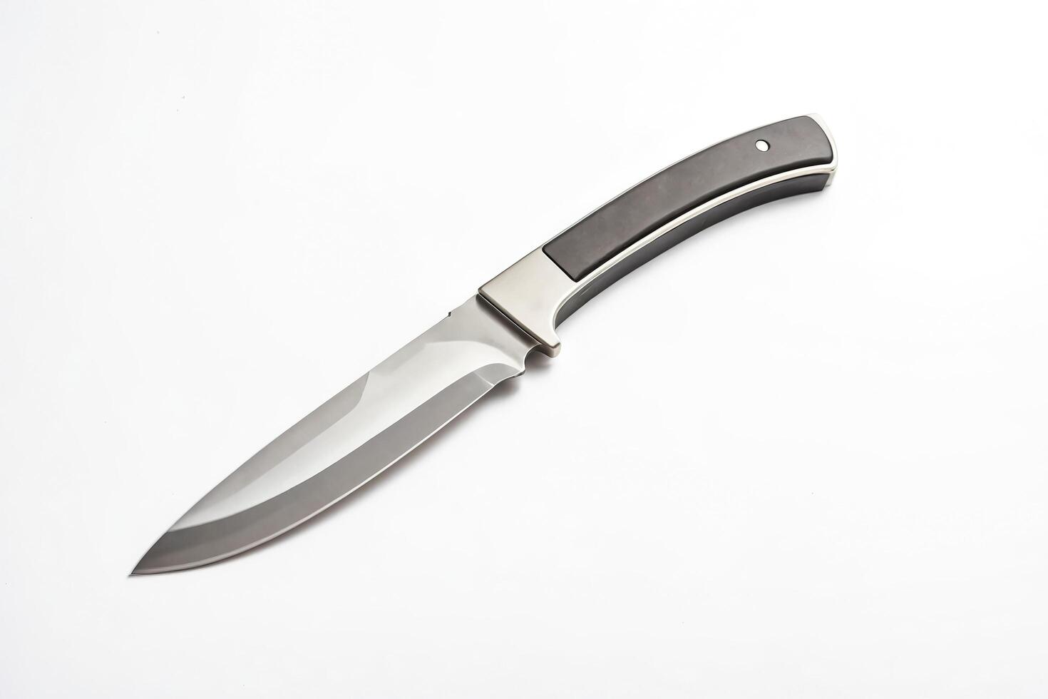 Sharp Hunting Knife Isolated on White Background photo
