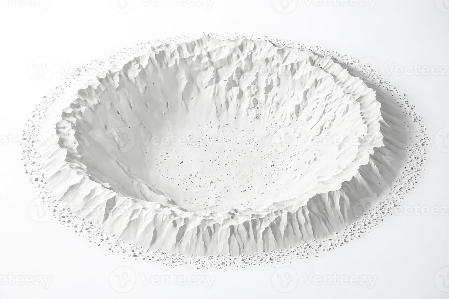Crater in white landscape photo