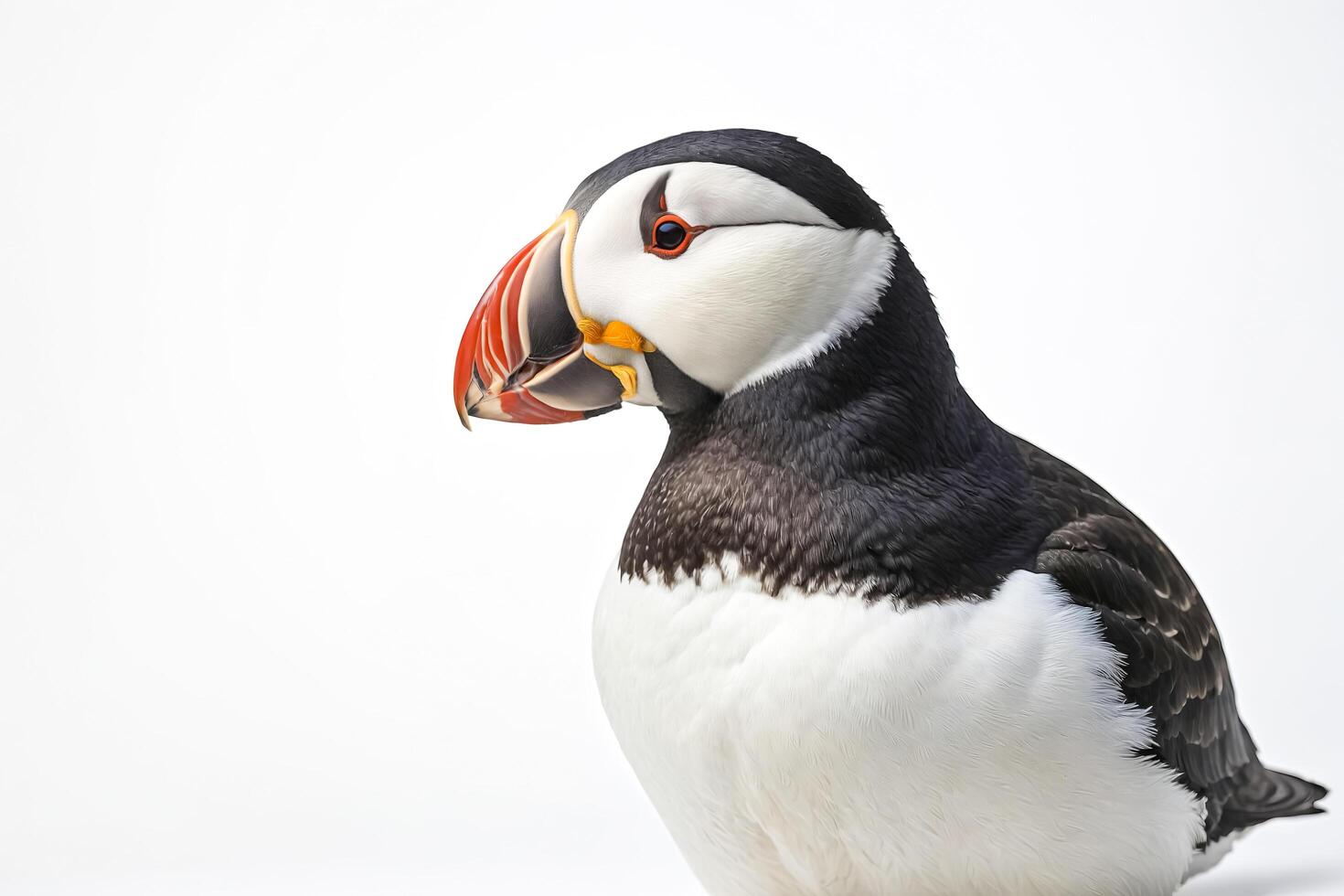 Close-up of a Puffin with White Background photo