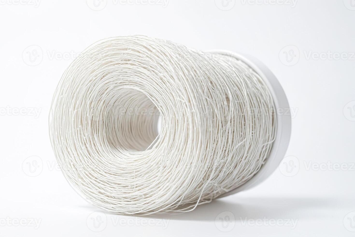White Paper Rope Roll Closeup photo