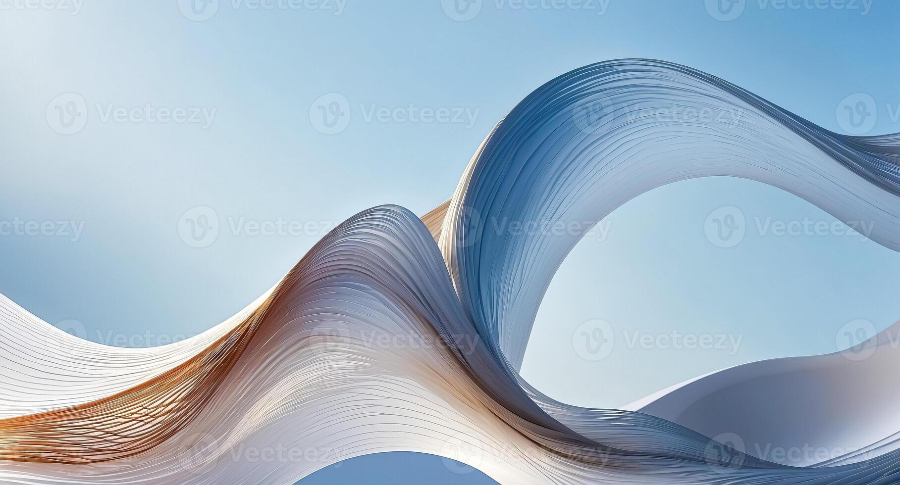 Abstract Blue and White Waves photo