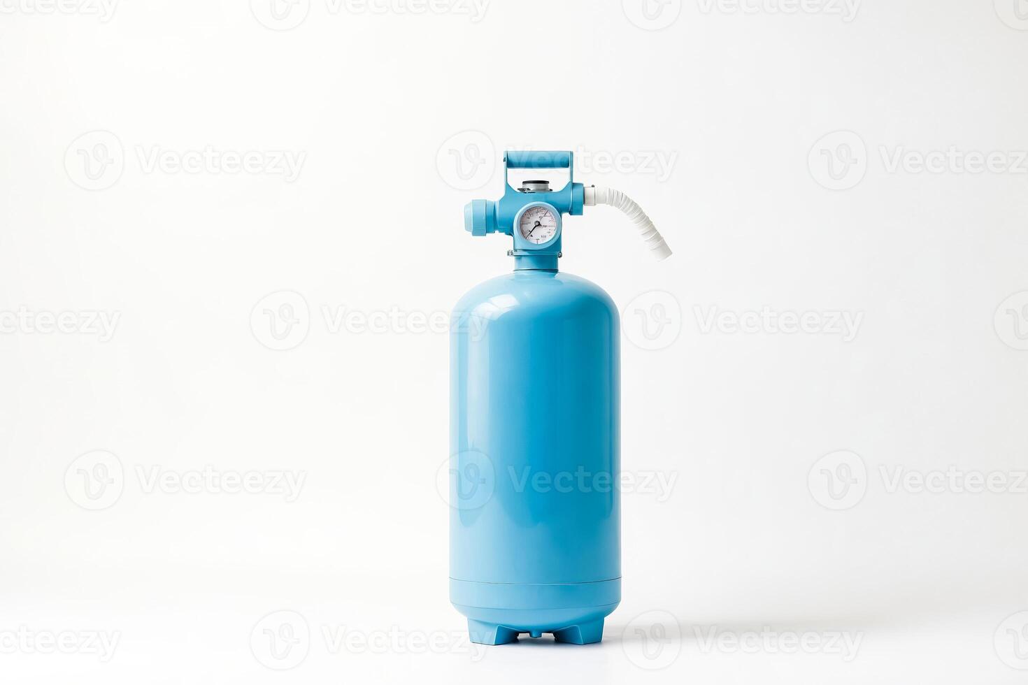 Blue Air Compressor Tank with Gauge and Hose photo