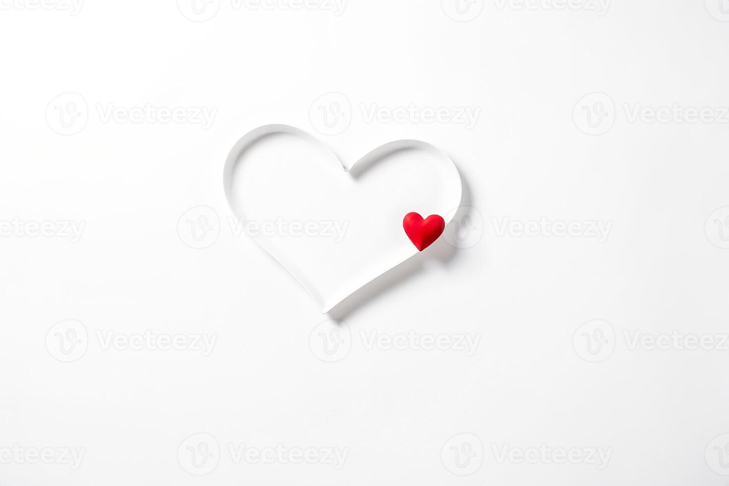 Paper Heart with Red Heart Inside photo