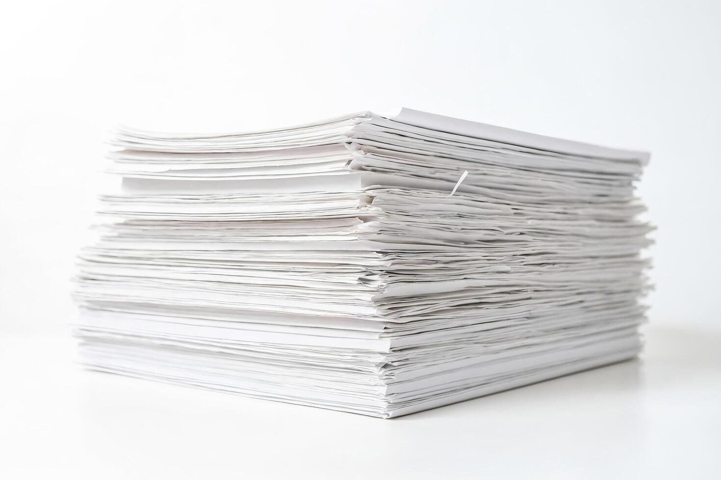 Stack of White Papers on a White Background photo