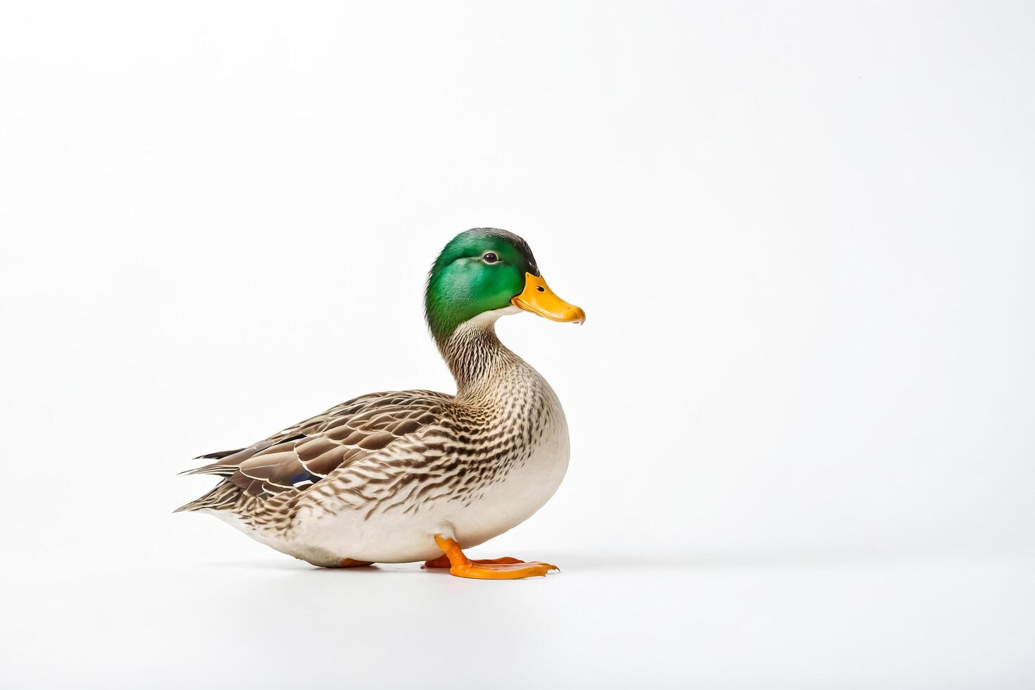 Mallard Duck Portrait on White Background photo