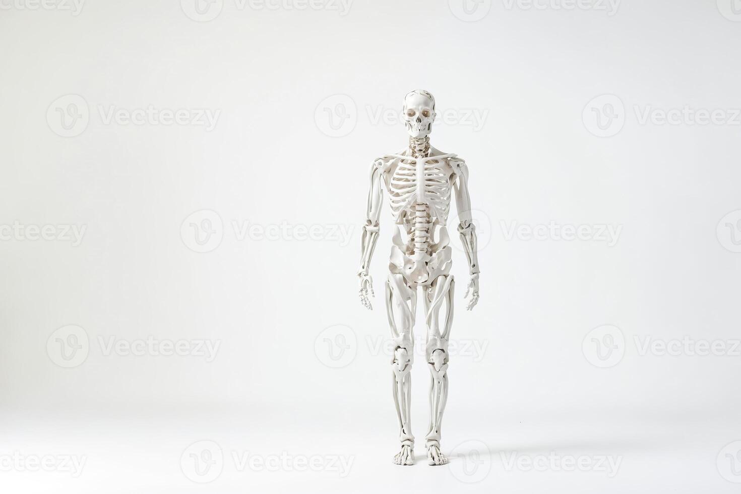 Human Skeleton Model on White Background photo