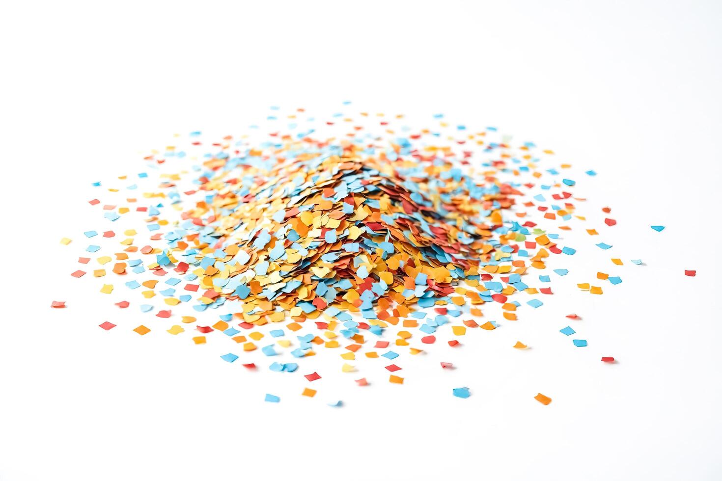 Colorful Confetti Explosion on White Background photo