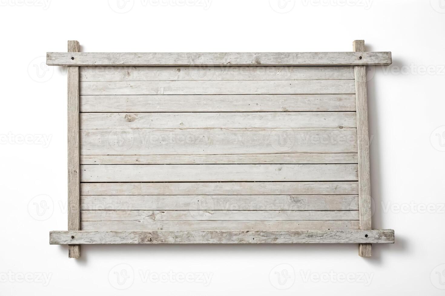 Whitewashed Wooden Signboard with Rustic Texture photo