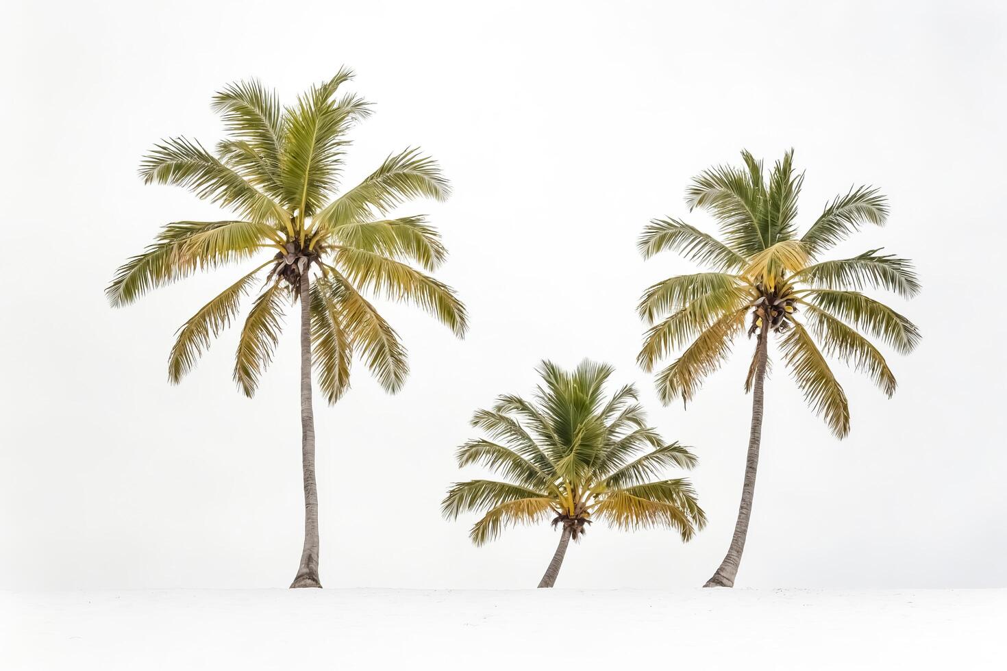 Palm trees in front of a white background photo