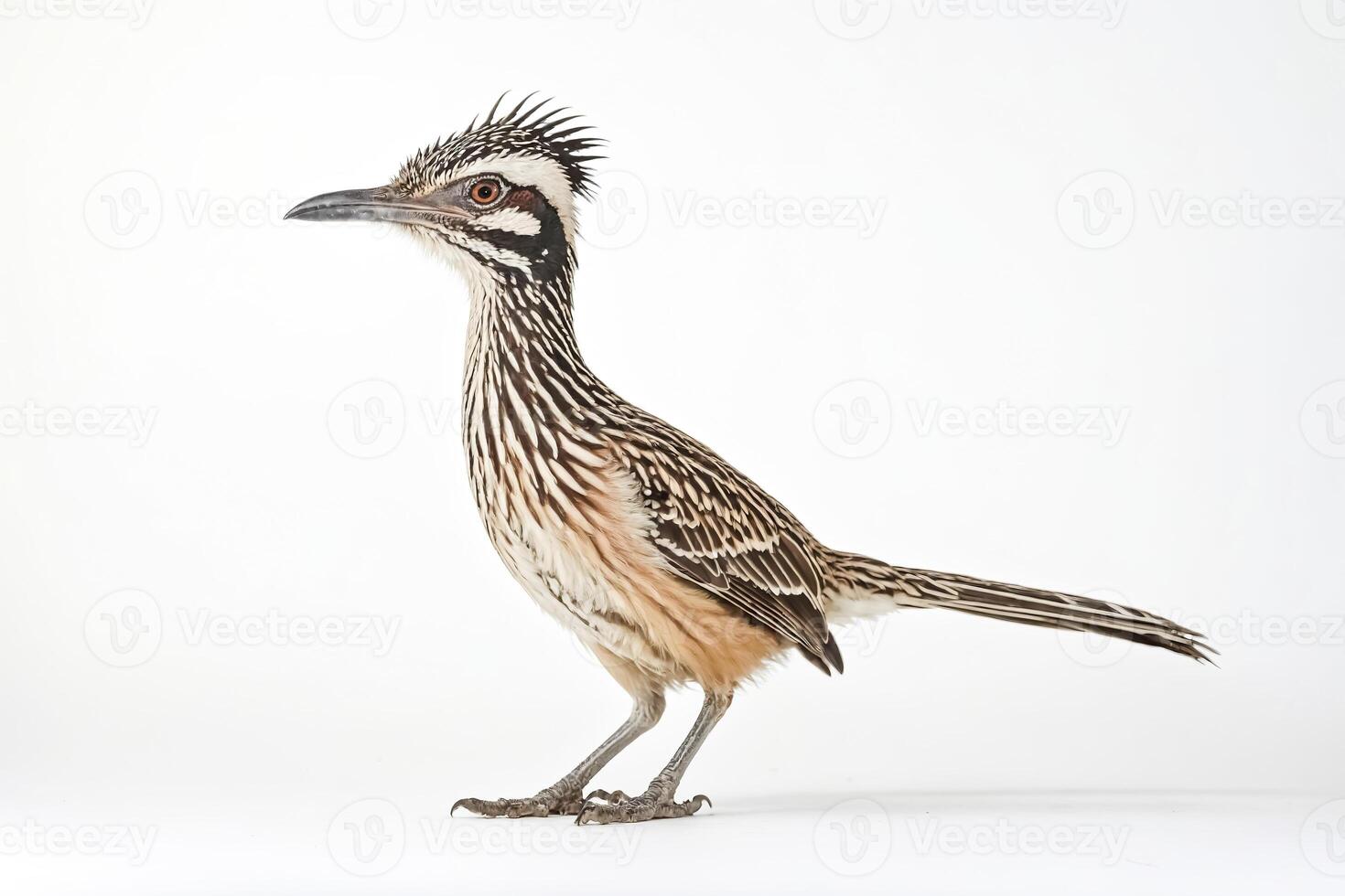Roadrunner Bird Isolated on White Background photo