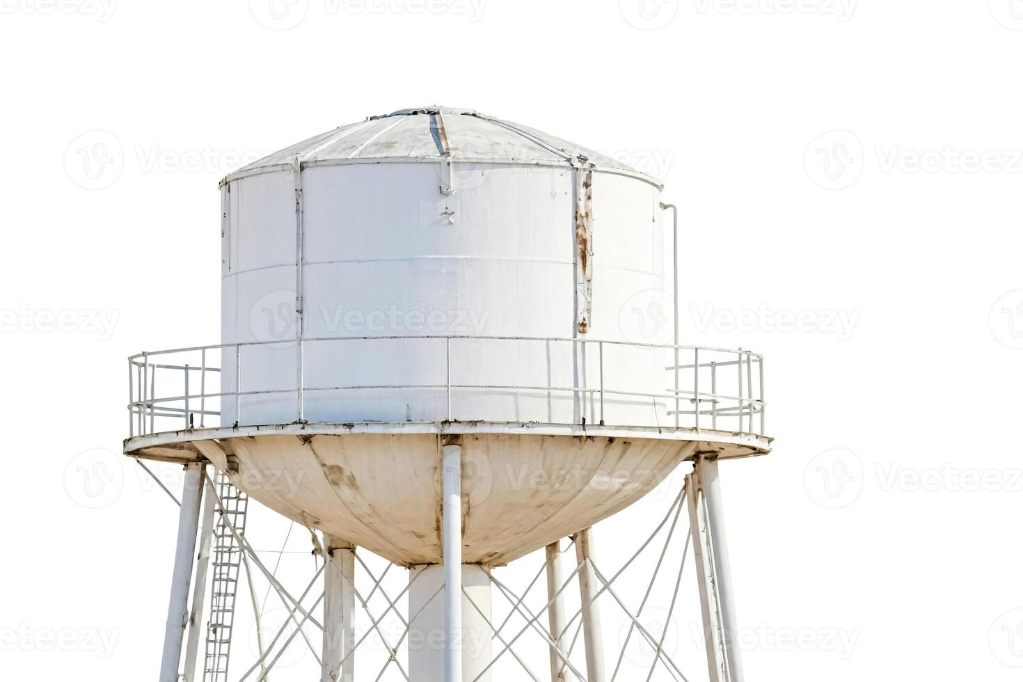 White Water Tower Isolated on White Background photo