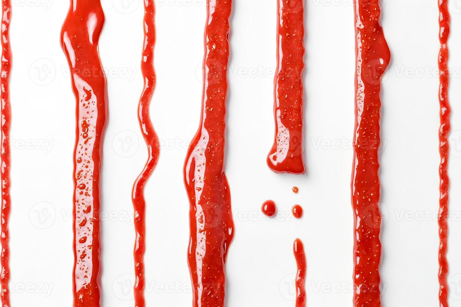 Red Sauce Drizzle on White Background photo