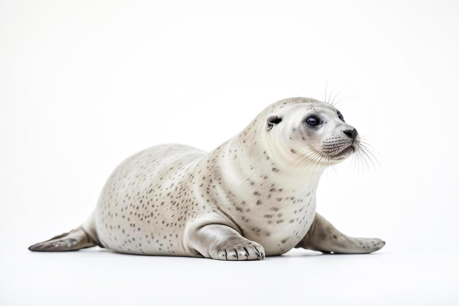 Cute baby seal pup on white background photo
