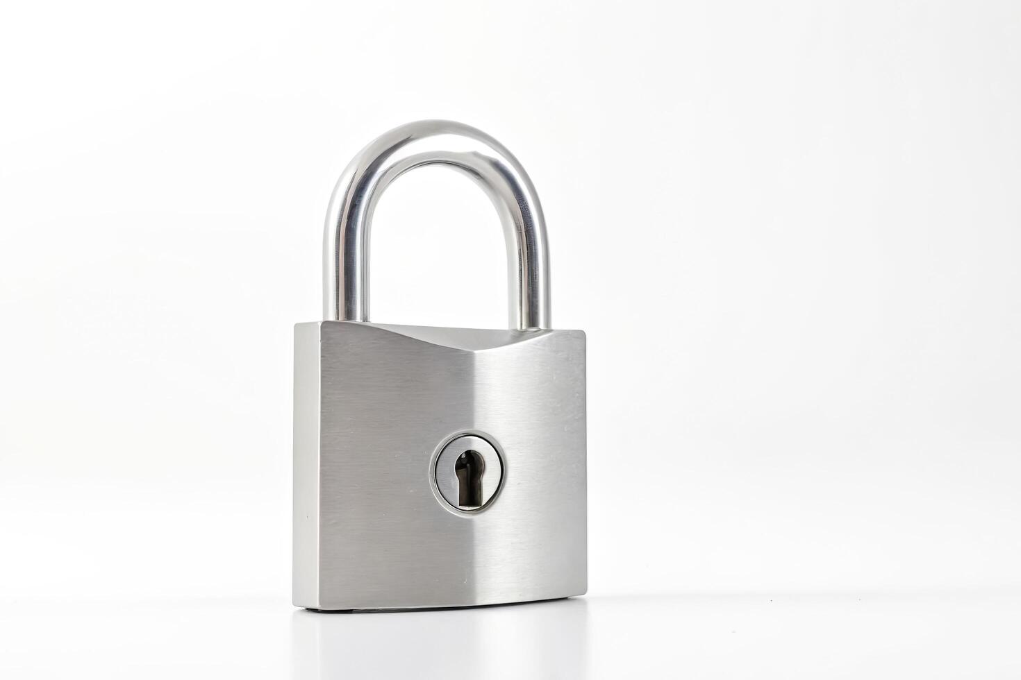Padlock on white background photo