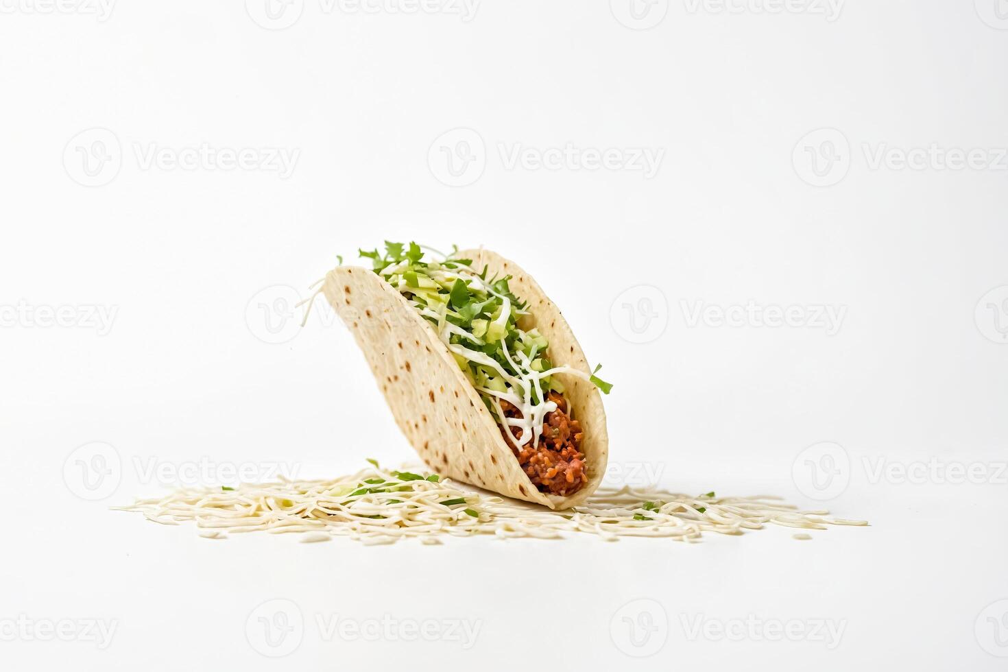 Taco on a Bed of Shredded Cabbage photo